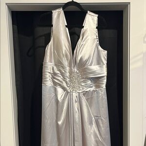 Elegant Silver Evening Gown